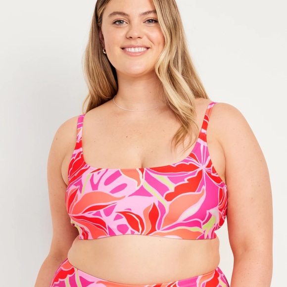 NWT OLD NAVY Scoop-Neck Bikini Swim Top Color: Tropical Sunset SIZE X-LARGE - Picture 6 of 8
